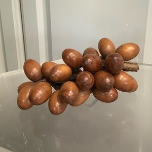 Vintage Teakwood MCM Wooden Decorative Fruit Grapes Cluster
